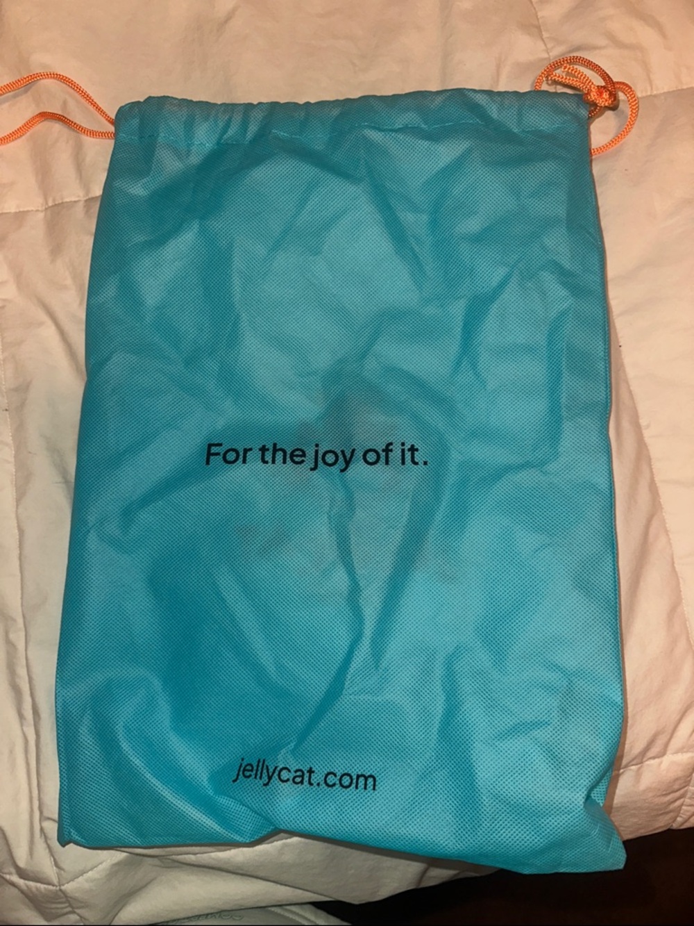 Jellycat Turquoise Drawstring Pet Bag with Orange Cord - Picture 4 of 4